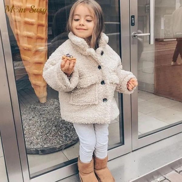 Jackets Jackets Fashion Baby Girl Boy Winter Jacket Thick Lamb Wool Infant Toddler Child Warm Sheep Like Coat Outwear Cotton 18Y 221121