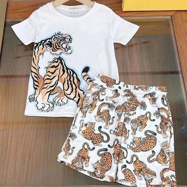 Sets Designer Tiger Pattern Printed Baby Kids Clothing Sets Luxury Suit Boys Sporty Suits Childrens Fashion Annimals Children Clothes F