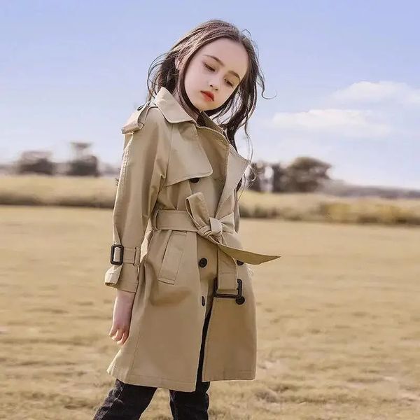 Girls Trench 9 Spring 8 Big Children&#039;s Clothing 7 Baby Coat Autumn 12 Years Girl Christmas Birthday Gift 9 Kids Clothes 231225