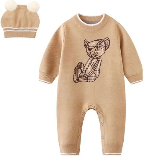 Rompers kids designer cotton knitting Romper baby boy girl Autumn Winter Long sleeve crew neck cotton clothes newborn Children sweater one