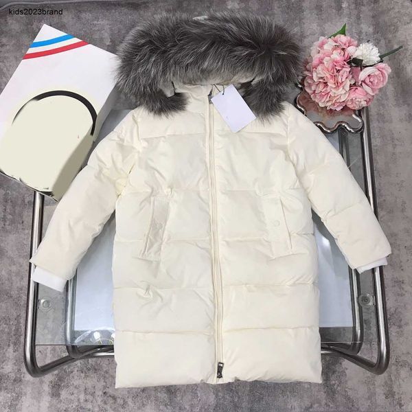 New designer kids coat winter Warm fur collar boy girl jacket Size 8-16T high quality long down kids clothes Nov15