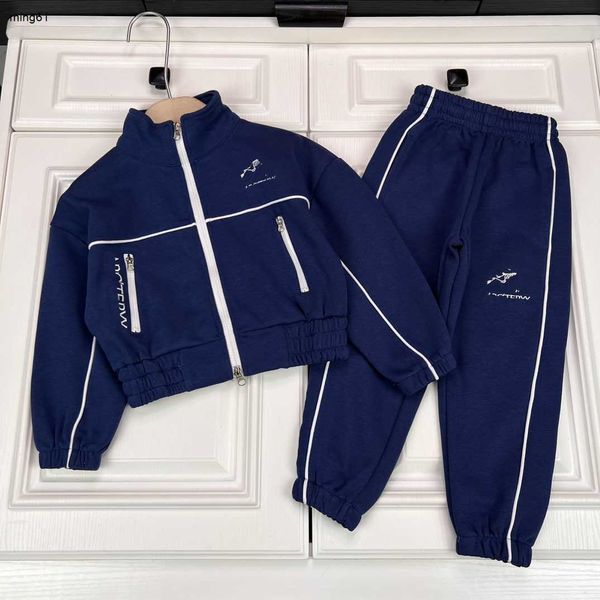 Brand baby tracksuits Logo printing kids designer clothes Size 100-160 Autumn Solid color zipper girl boy jacket and pants Nov25