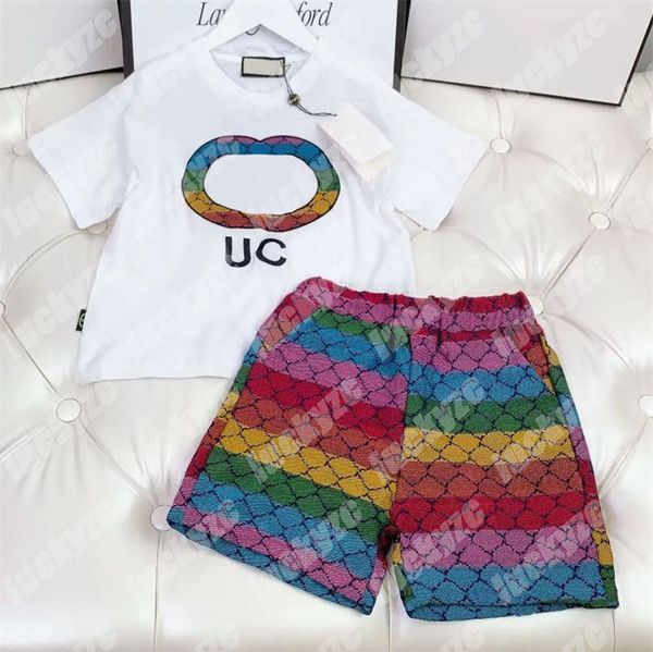 Designer Baby Kids Clothing Boys Girls Clothes Sets Summer Luxury Tshirts and Shorts Tracksuit Children Outfits Short Sleeve Shirts Pants Black White Two Piece