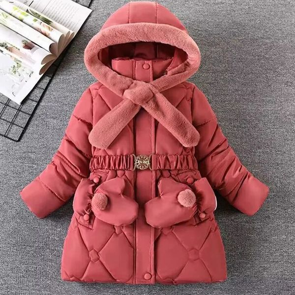 Down Coat 5 6 8 10 12 Years Winter Girls Jacket Fur Collar Keep Warm Fashion Princess Hooded Zipper Windproof Outerwear Kids Clothes 231016