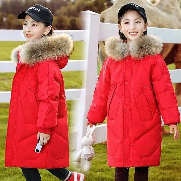 Down Coat 2023 Winter Children&#039;s Girls Fashion Thickened Baby Outerwear Parkas Kids Jackets For Girl Clothes 7 8 9 13 Years