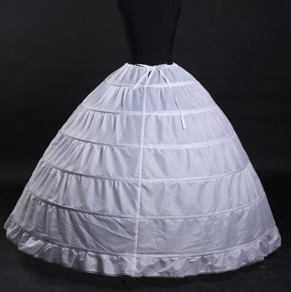 Single Size High Quality White 6 Hoops Petticoat Crinoline Slip Underskirt For Wedding Dress Bridal Prom Quinceanera Gowns