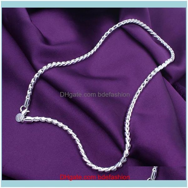 Chains Necklaces & Pendants Jewelry925 Sterling Sier Jewelry Twist Disc Necklace 7.5Mm*20 Inch Man Womans Neutral Classic Clothes With Gifts