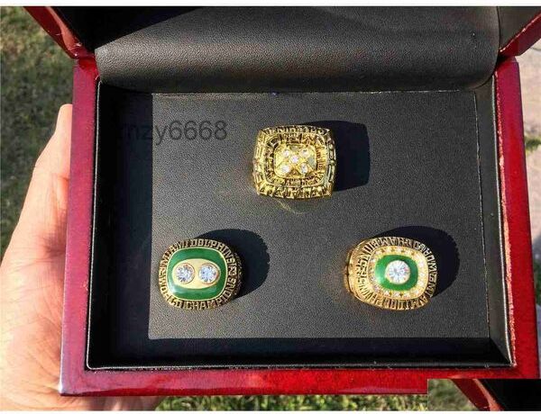 Cluster Rings 3pcs Miami 1972 1973 1984 Dolphin s American Football Team Champions Championship Ring Set with Wooden Box Souvenir Men Dhnu5 AETK