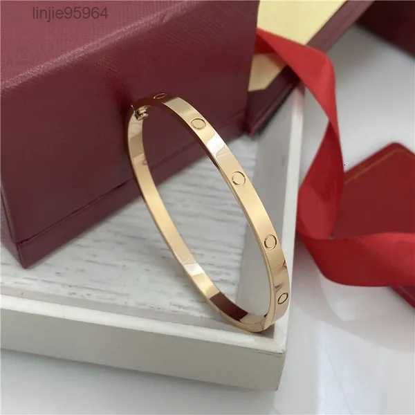 High Quality 4mm Wide 6th Generation Gold Cuff Bracelet Steel 18k Silver Rose Women Men Bracelets 3