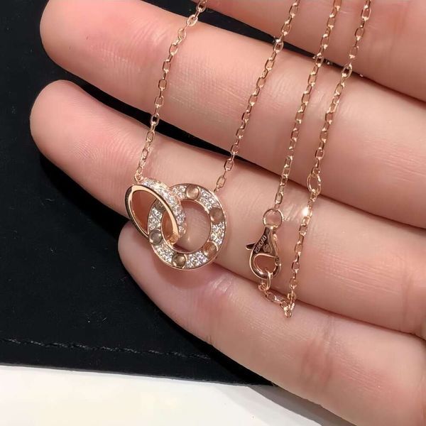 screw choker necklaces carter jewelry Double Ring Necklace Full Sky Star Necklace Full Diamond Necklace Valentines Day Gift Light Luxury Collar Chain