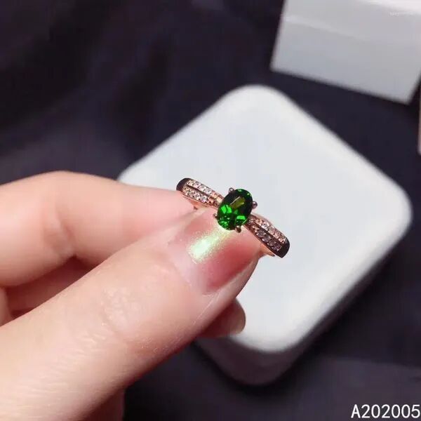 Cluster Rings KJJEAXCMY Fine Jewelry 925 Sterling Silver Inlaid Natural Gem Gemstone Diopside Lady Female Crystal Ring Support Test