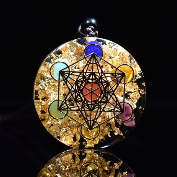 Orgone Pendant Rainbow Crystal Stones Chakra Reiki Healing Energy Generator EMF Radiation Protection Orgonite Necklace230S