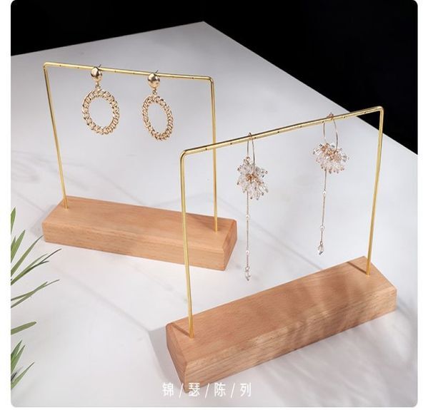 Whole Earring holder cheap jewelry stand fashion new design wooden necklace display Pendant holder Bracelet stands 19-07268B