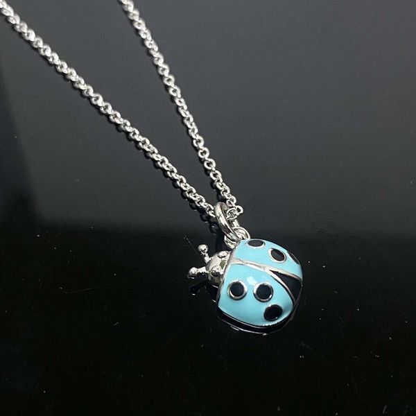 Tiffines and Co Jewlery Necklace Designer Bracelet for Women Luxury tiffanyco jewelry jewlery Product Live Broadcast v Gold Drop Glue Enamel Blue Ladybug Necklace