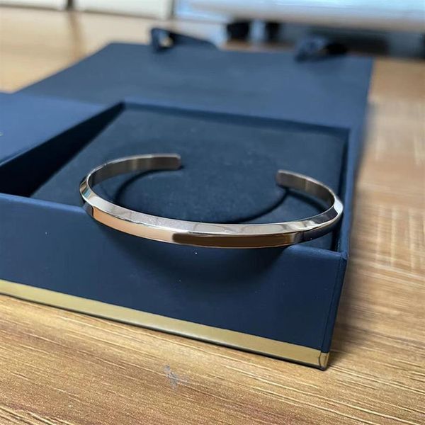 Fashion Simple Wristband Bangle Women&#039;s Bracelet 16CM 17CM Open Adjustment Designer Bracelets Silver Rosegold with Gift Box 7253Z