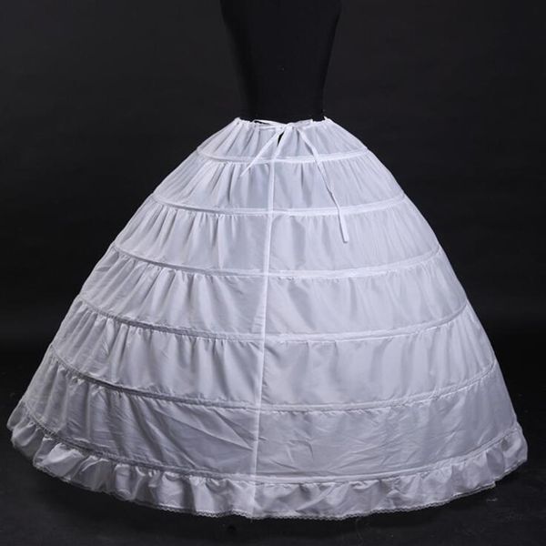 Single Size High Quality White 6 Hoops Petticoat Crinoline Slip Underskirt For Wedding Dress Bridal Prom Quinceanera Gowns212u