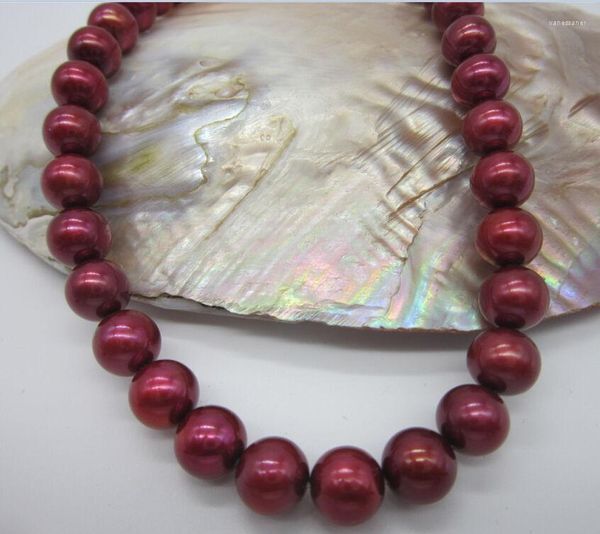 Chains Huge SALE 8-7mm Red High Luster Natural South Sea Pearl Necklace 18&quot;