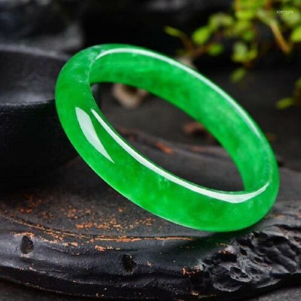 Bangle 71mm Huge Certificate Natural Green Jadeite Jade Bracelet Handmade