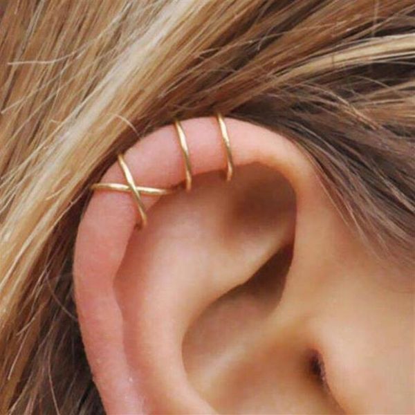 5Pcs Set fashion Ear Cuffs Gold Leaf Ear Cuff Clip Earrings for women Climbers No Piercing Fake Cartilage Earring290S