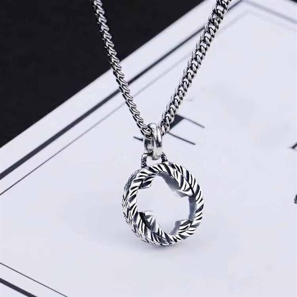 Letter Thai silver Chain Necklace Retro Couple Necklace Hip hop Men and Women Pendant jewelry Gift accessory225J