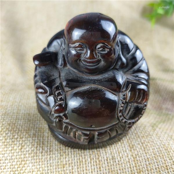 Pendant Necklaces Antiques Miscellaneous Consumption Horn Carving Double-sided Workers Happy Buddha Crafts Handpieces Ornaments