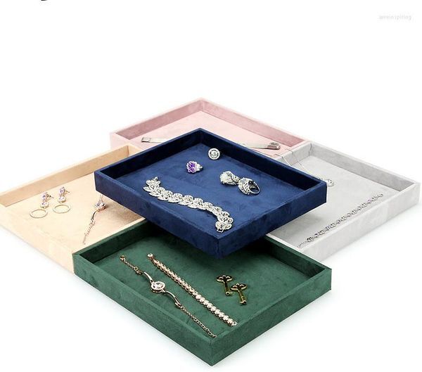 Jewelry Pouches Blank PU Velvet Display Tray Necklace Bracelet Show Case Ring Pendant Organizer Shop Accessory