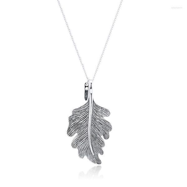 Chains Chain Oak Leaf Necklace Sterling Silver Jewelry Anime Couple 925 Beads &amp; Charms DIY Fashion Female