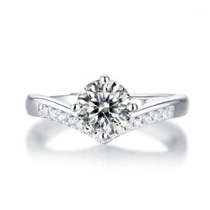 Crown Wedding Rings Adjustable Crown Ring For Women 1CT Moissanite 925 Sterling Silver Diamond Ring1