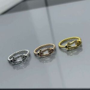 Seiko Designer Ring Freds Jewelry Seiko Version V Gold Fried Dough Twists Horseshoe Buckle Ring Small Female High Sense Couple Ring For Men And Women