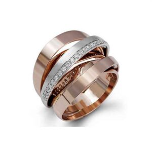 Creative Labs multi-layer twining Stainless Steel Wedding Rings For Women Vintage rose gold silver color engagement ring jewelry296U