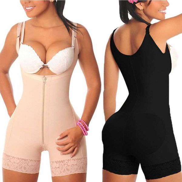 Fajas Reductoras Plus Size S-6XL Magic Full Body Shaper Bodysuit Slimming Waist Trainer Girdle Thigh Trimmer Weight Loss Corset 210708