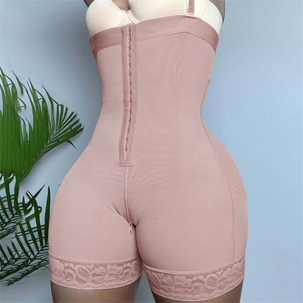 High Compression Women&#039;S Shapewear Bodysuit Women Lace Fajas Colombianas Butt Lift Panties Control Girdle Skims Kim Kardashian 220307