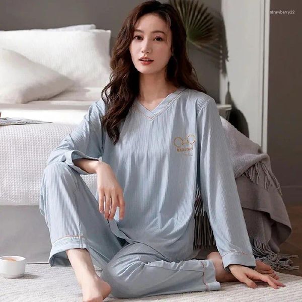 Women&#039;s Sleep Lounge Women&#039;s Sleepwear 5011-6Modal High-end Pajamas Ladies Spring And Autumn Loose Festive Home Clothes