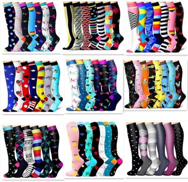 Men&#039;s Socks Compression Stockings Men Women Outdoor Leisure Sports Prints Long Tube Anti-Fatigue Comfortable