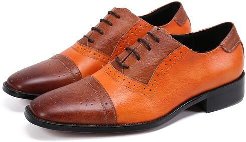 Classic Italian Handmade Men Oxford Shoes Square Toe Genuine Leather Brogue Shoes Business Lace Up Man Party Formal Dress Shoes