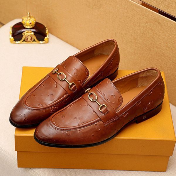 High quality Formal Dress Shoes For Gentle brands Men Genuine Leather Shoes Pointed Toe Mens designer Business Oxfords Casual shoes