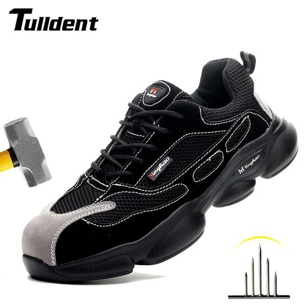 Lightweight Work Sneakers Safety Shoes Men Anti-Smash Steel Toe Shoes Anti-Puncture Work Shoes Fashion Safety Footwear Man