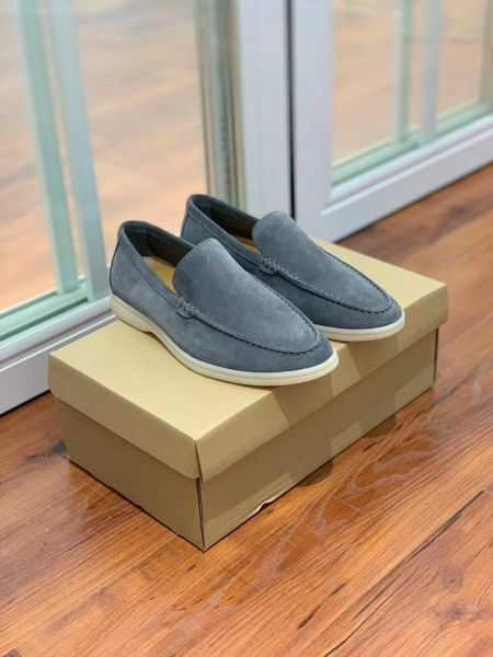 loro piana Suede Fashion Leather Velvety Mens Dress Shoes British Style Sneakers Spring Autumn Man Driver Car Lazy Loafers Summer Walk Flats Shoe 1AZ5 5ELK