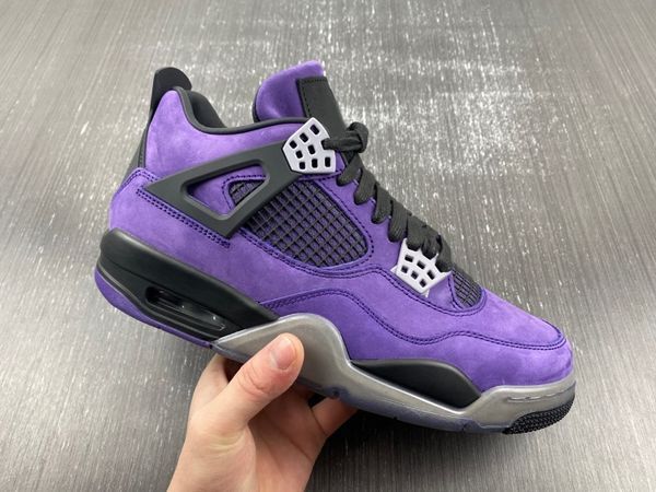 4 Original Basketballs Travis Shoes 4S Cactus Jack Sneakers Designer Outdoor Purple Suede Mens Womens Sports Trainers