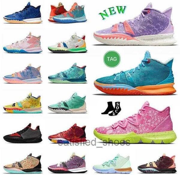 Kyrie 7 Purple Daughter Basketball Shoes Youth Mens Authentic Kyries 5 5s Low Mom Spongebobs Patricks Squidwards Infinity Flytrap 4 Breed 8 8s Black White Sneakers