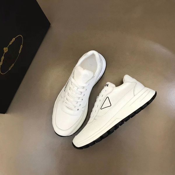 Fashion Men Polarius Casual Shoes Running Sneaker Italy Refined White Blue Black Leather Low Tops Rubber Designer Lightness Casuals Fitness Sports Shoes Box EU 38-45