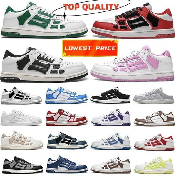 Designer Skel-Top Low Casual Shoes Skelet Bones Runner Top Low Skel Skeleton Women Men Retro Sneakers Black White Genuine Leather Lace Up amir shoe