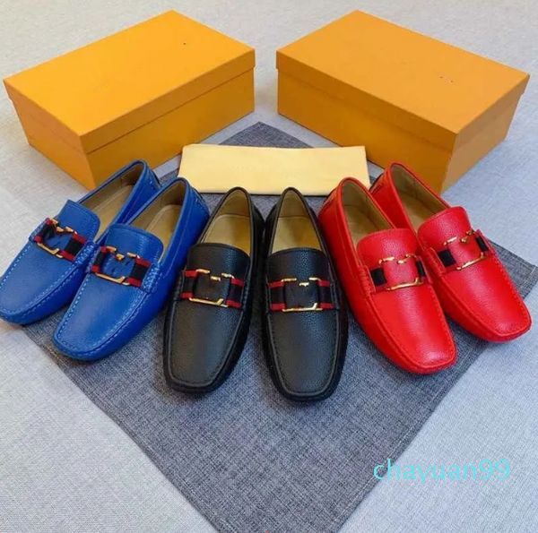 40Model Men Loafers Shoes Office Wedding Walk Style Man luxurious Dress Shoe Fashion Genuine Leather Handmade Business Red Black Blue Men Shoe Size 38-46