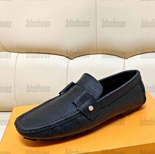 Monte Carlo Moccasins Men Designer Leather Loafers Driving Shoes Horse Bit Slip On Loafer Palladium Dark Brown Black buckle logo Square Toe Rubber Soles