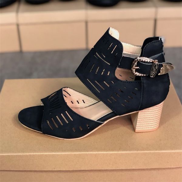 Women Sandals Peep-toe Leather Shoes Sexy Hollow out High Heels Platform Shoe Summer Rhinestones Crystals Sandal with Metal Buckle Size 35-43 08