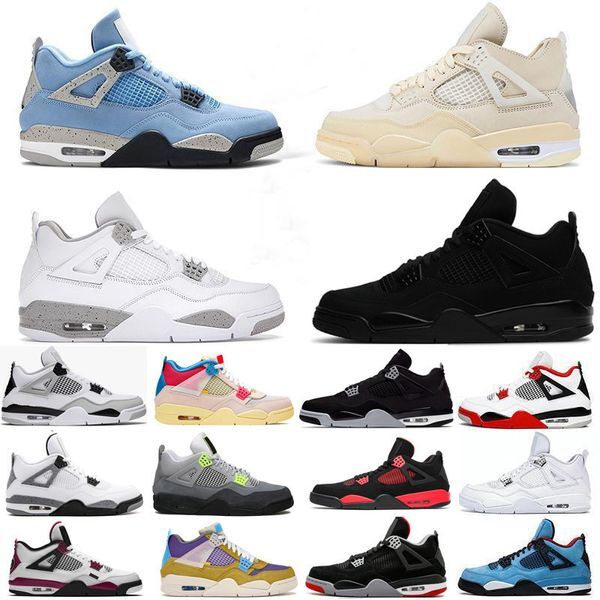 Mens Basketball Shoes 4s Jumpman 4 Sneakers University Sail Oreo Black Cat Fire Bred Taupe Haze UNC Metallic Neon White Cement Desert Moss Guava Ice Womens Trainers 50