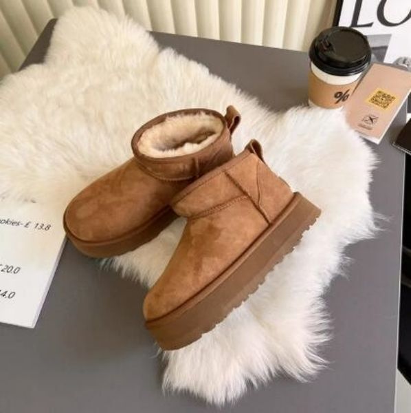 designer boots tasman women platform winter booties classic snow boot ankle mini fur black chestnut warm boots