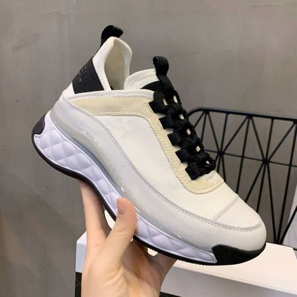 2023 Spring New chaneles Sports Shoes Womens Slim and Tall Inside White Dads Shoes Thick Sole Versatile Casual Shoes