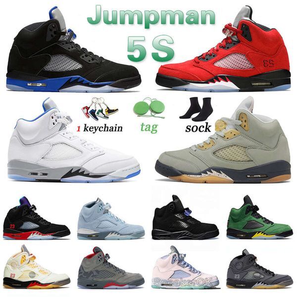 203 Jumpman 5 5s Sports Basketball Shoes Jade Horizon Sneakers Oreo Easter Camo Racer Blue Fire Red Quai 54 Blue Bird Paris Green Bean Satin Bred Men Trainers