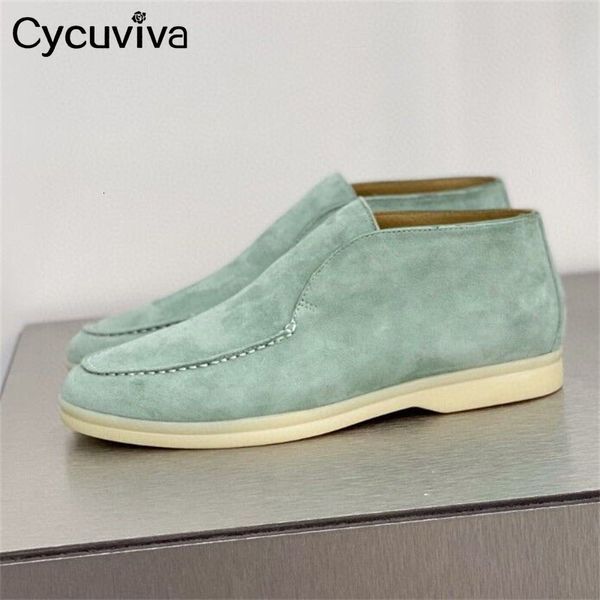 Dress Shoes Multicolor Real Suede Flat Loafers Shoes Women Slip-on Formal Open walk shoes Top Luxury Brand loafers Shoes female 230809